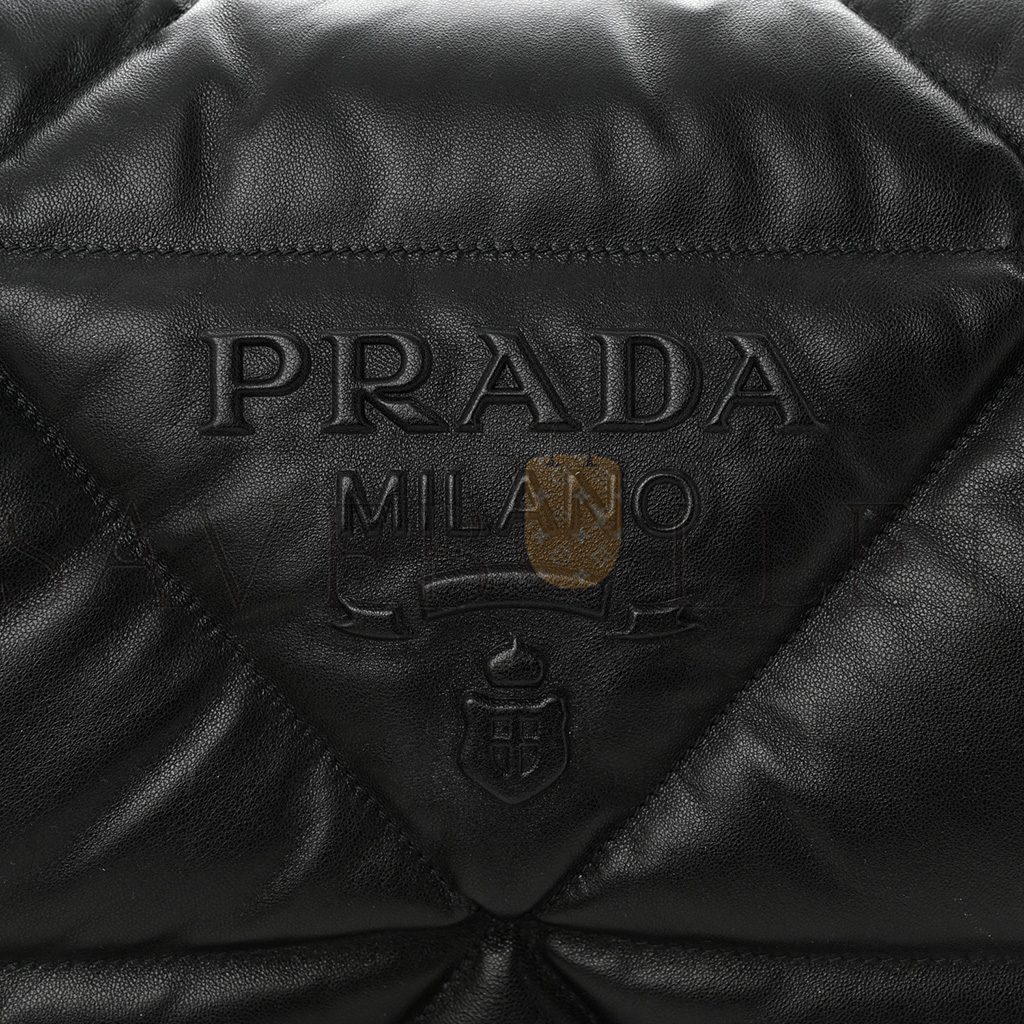 PRADA NAPPA PADDED SYSTEM PATCHWORK BAG BLACK (31*20*8cm)