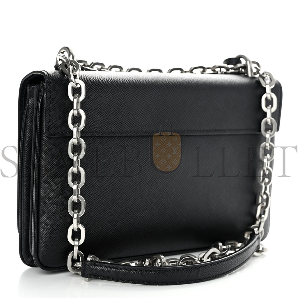 PRADA SAFFIANO LUX CHAIN SHOULDER BAG BLACK (24*15*6cm)