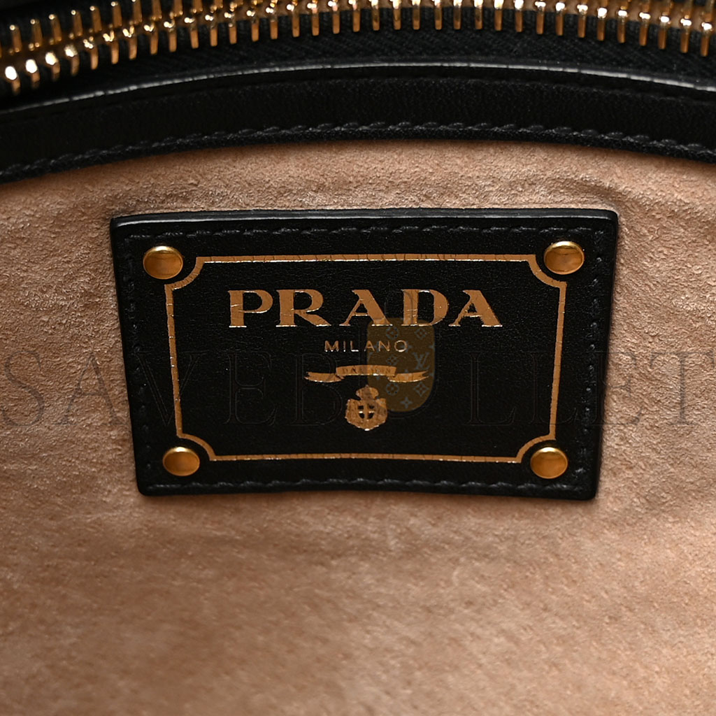 PRADA SOFT CALF SHOPPING TOTE BLACK (36*33*11cm)