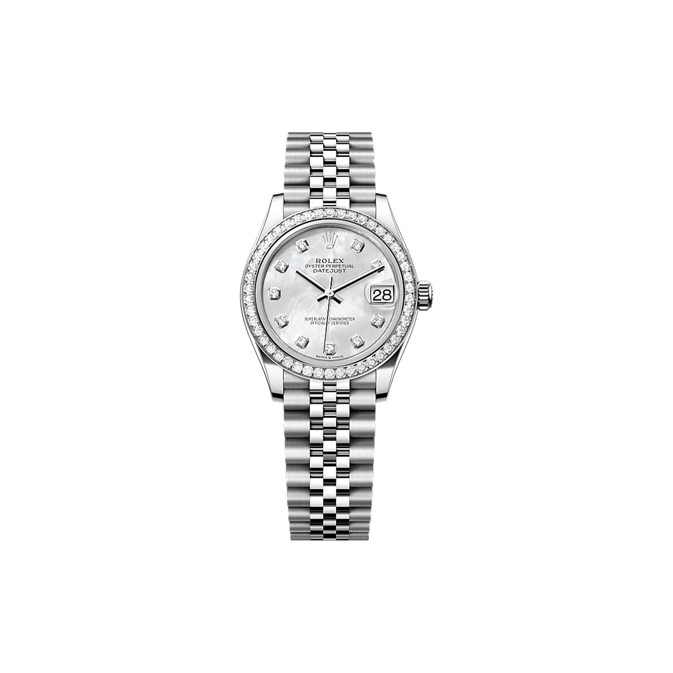 ROLEX DATEJUST 31 OYSTER, 31 MM, OYSTERSTEEL, WHITE GOLD AND DIAMONDS WATCH 278384RBR ROLEX DATEJUST 31 OYSTER, 31 MM, OYSTERSTEEL, WHITE GOLD AND DIAMONDS WATCH 278384RBR