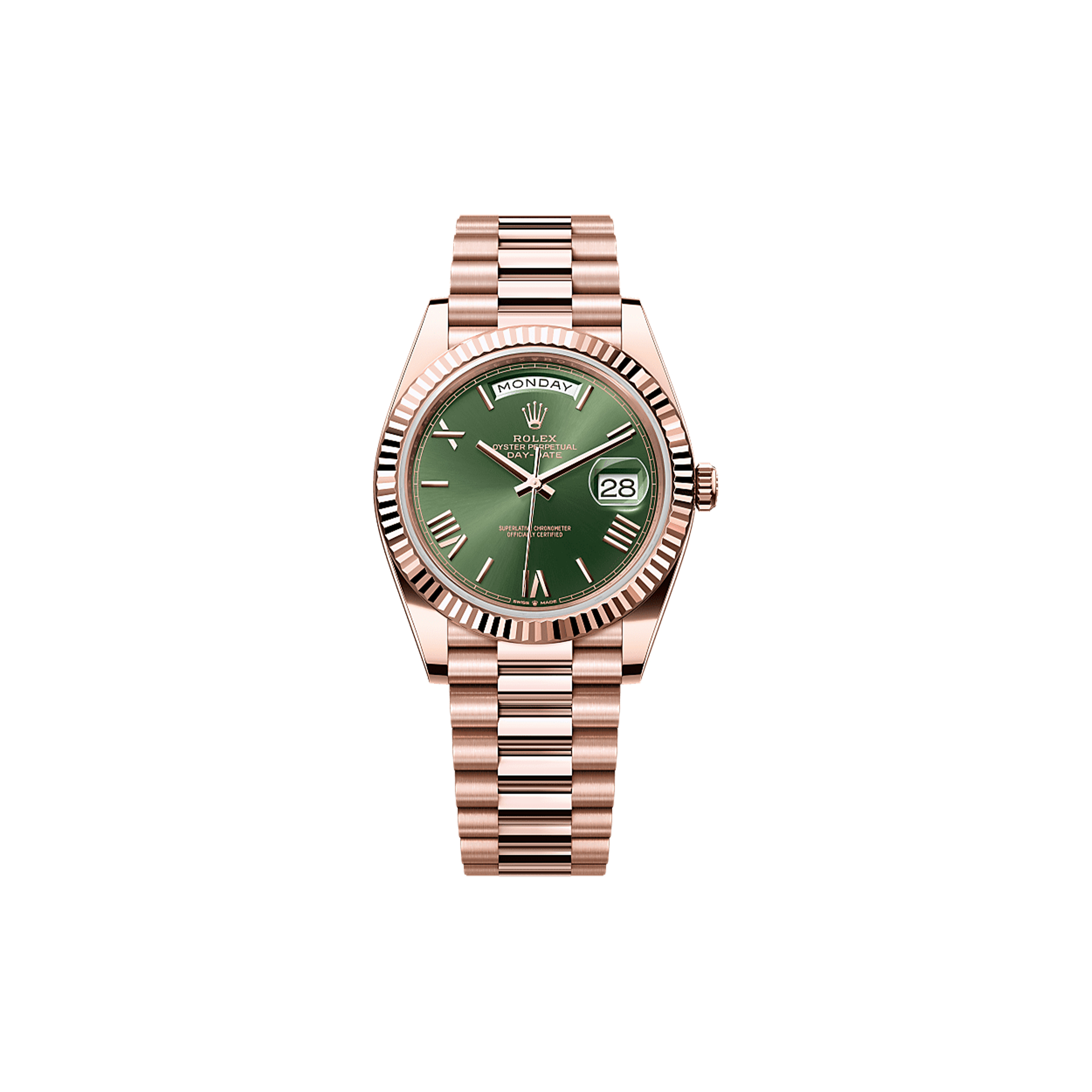 ROLEX DAY-DATE 40 OYSTER, 40 MM, EVEROSE GOLD WATCH 228235-0025 ROLEX DAY-DATE 40 OYSTER, 40 MM, EVEROSE GOLD WATCH 228235-0025