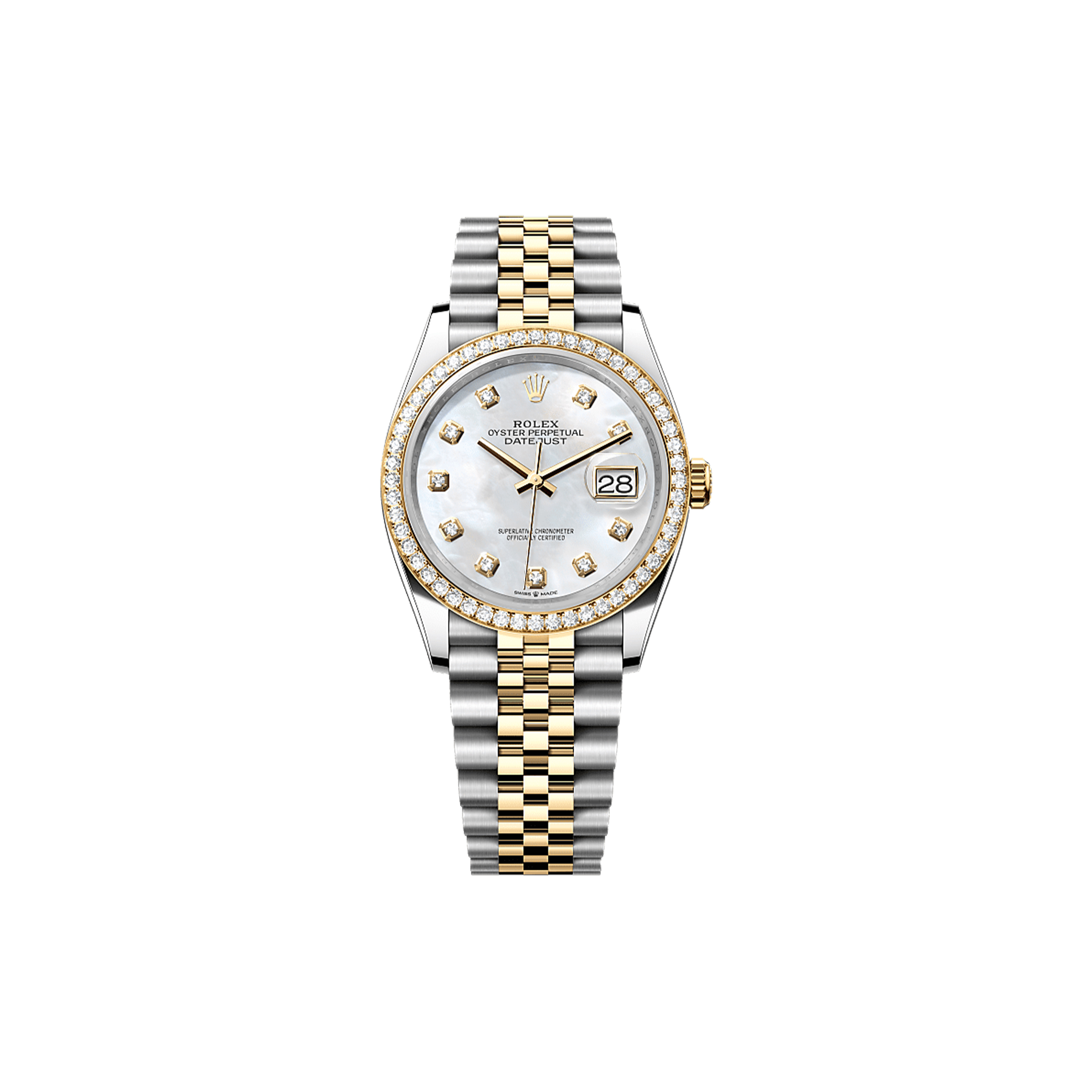 ROLEX DATEJUST 36 OYSTER, 36 MM, OYSTERSTEEL, YELLOW GOLD AND DIAMONDS WATCH 126283RBR-0009 ROLEX DATEJUST 36 OYSTER, 36 MM, OYSTERSTEEL, YELLOW GOLD AND DIAMONDS WATCH 126283RBR-0009