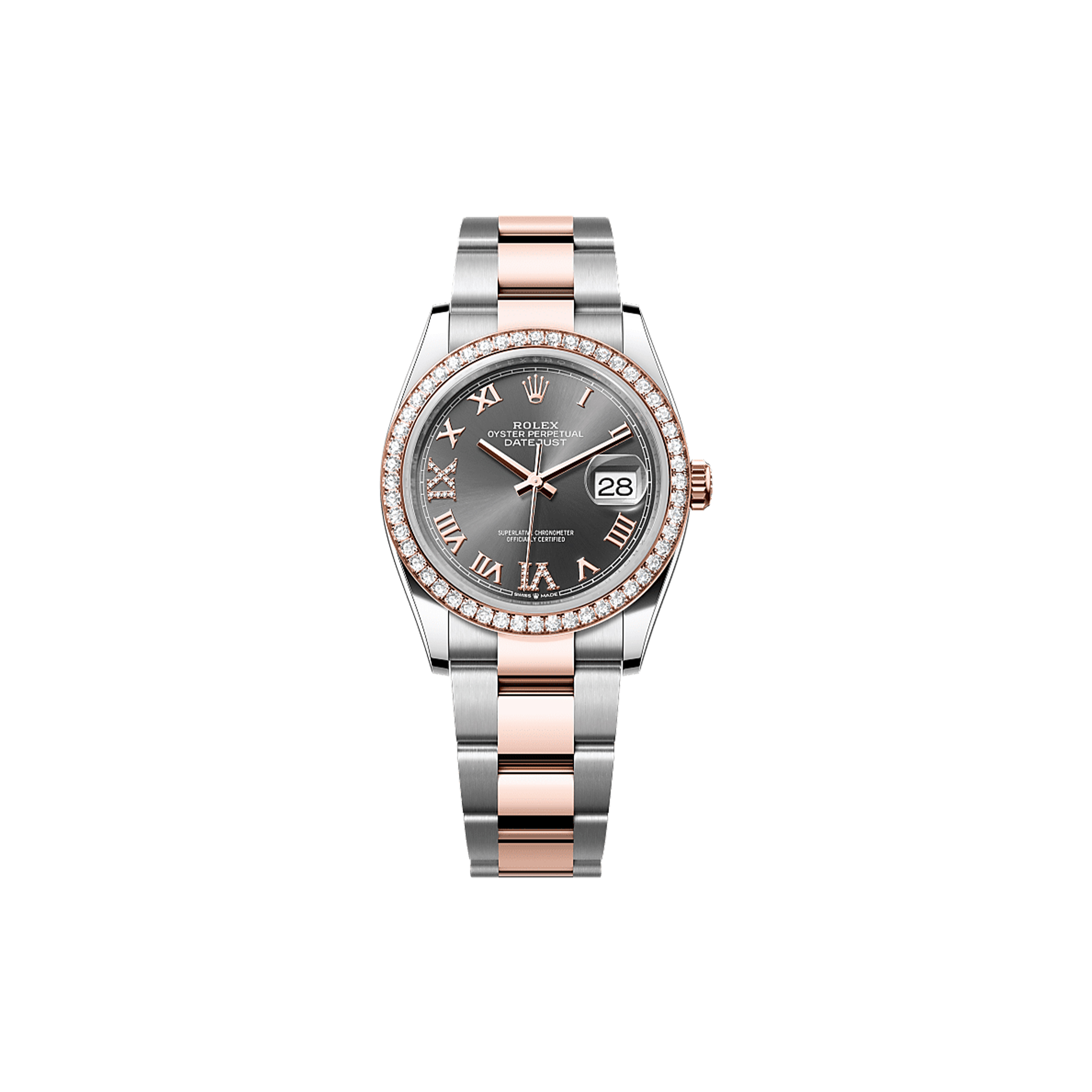 ROLEX DATEJUST 36 OYSTER, 36 MM, OYSTERSTEEL, EVEROSE GOLD AND DIAMONDS WATCH 126281RBR-0012 ROLEX DATEJUST 36 OYSTER, 36 MM, OYSTERSTEEL, EVEROSE GOLD AND DIAMONDS WATCH 126281RBR-0012
