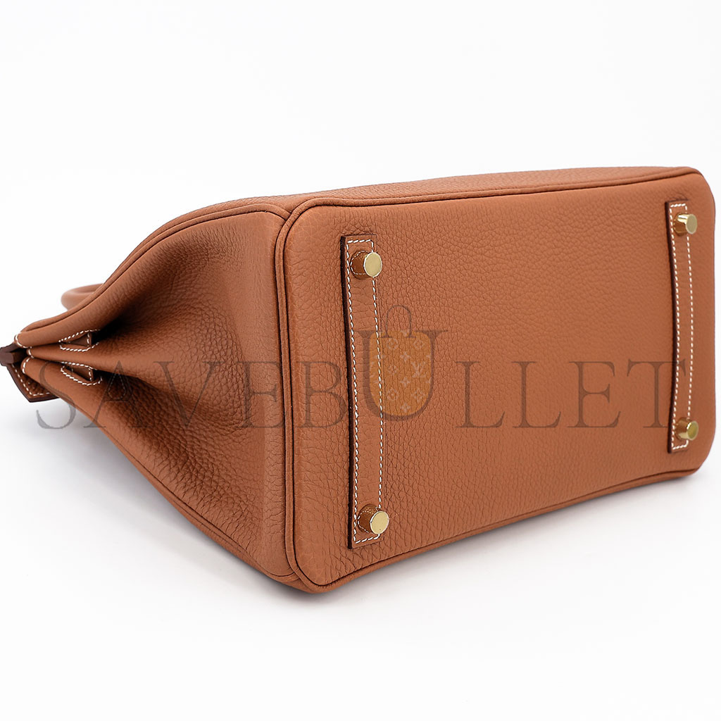 HERMÈS MASTER BIRKIN 30 TOGO LEATHER GOLDEN BROWN GOLD BUCKLE BAG 5375750663 (30*23*15cm)