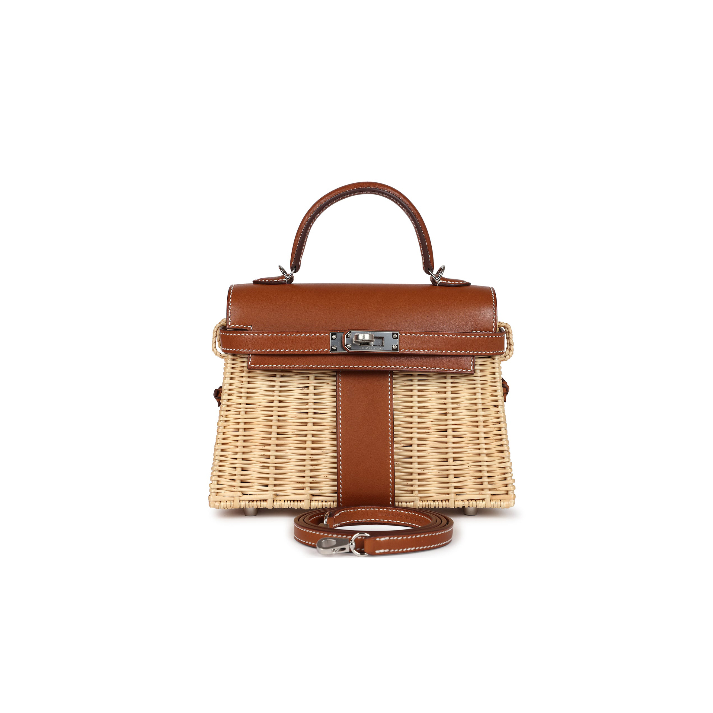 HERMÈS MASTER MINI PICNIC KELLY 20 FAUVE BARENIA PALLADIUM HARDWARE (20*14*8cm)