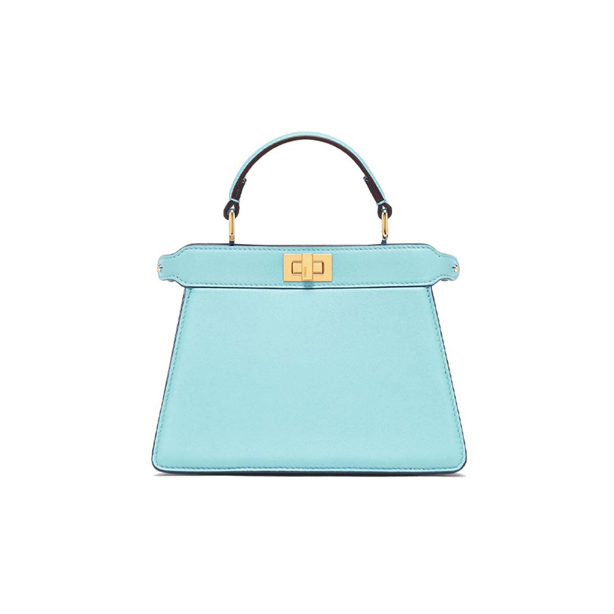 FENDI PEEKABOO ISEEU PETITE - TURQUOISE PADDED NAPPA LEATHER 8BN335ABVEF1JTX (20*15.5*11cm)