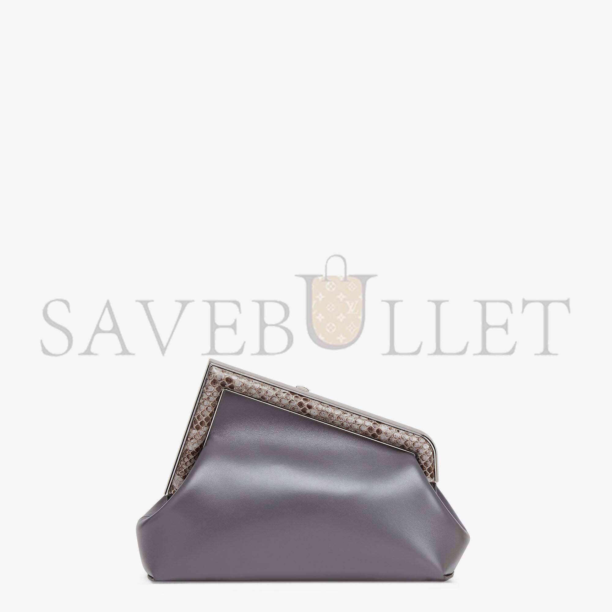 FENDI FIRST SMALL - PYTHON AND DARK GRAY LEATHER BAG 8BP129AGWRF1I00 (26*18*9.5cm) FENDI FIRST SMALL - PYTHON AND DARK GRAY LEATHER BAG 8BP129AGWRF1I00 (26*18*9.5cm)