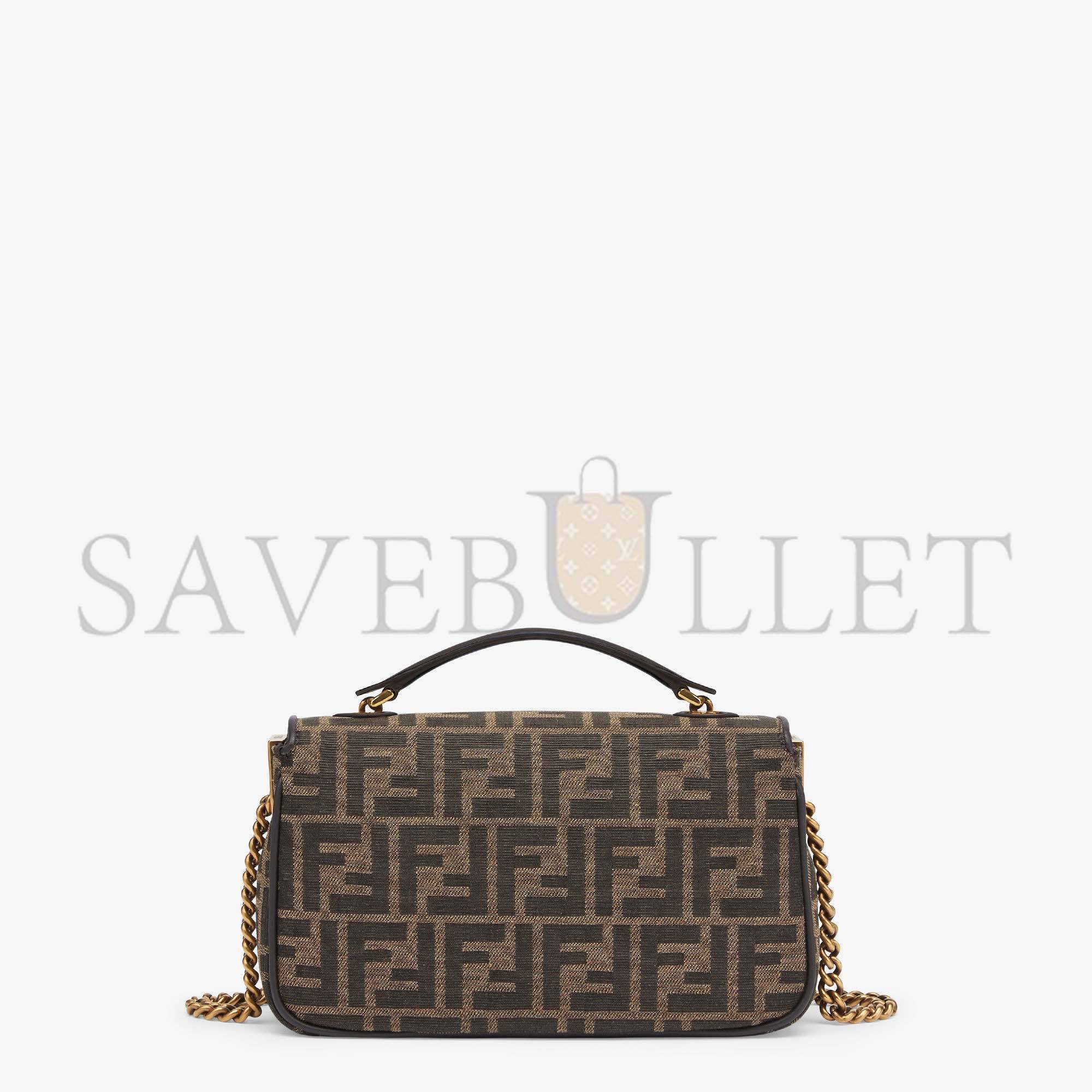 FENDI BAGUETTE CHAIN MIDI - FF JACQUARD FABRIC BAG 8BR793AKBZF1EM3 (24*14.5*7cm)