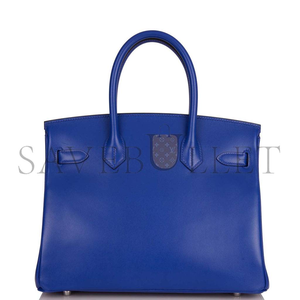 HERMES BIRKIN 30 BLEU ELECTRIC TADELAKT PALLADIUM HARDWARE (30cm)