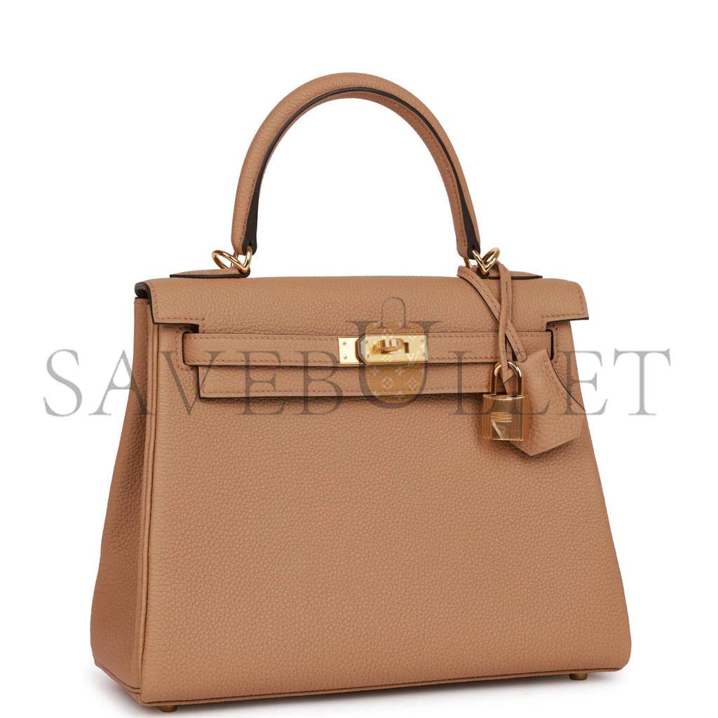 HERMES KELLY RETOURNE 25 CHAI TOGO GOLD HARDWARE HANDMADE (25*17*7cm)