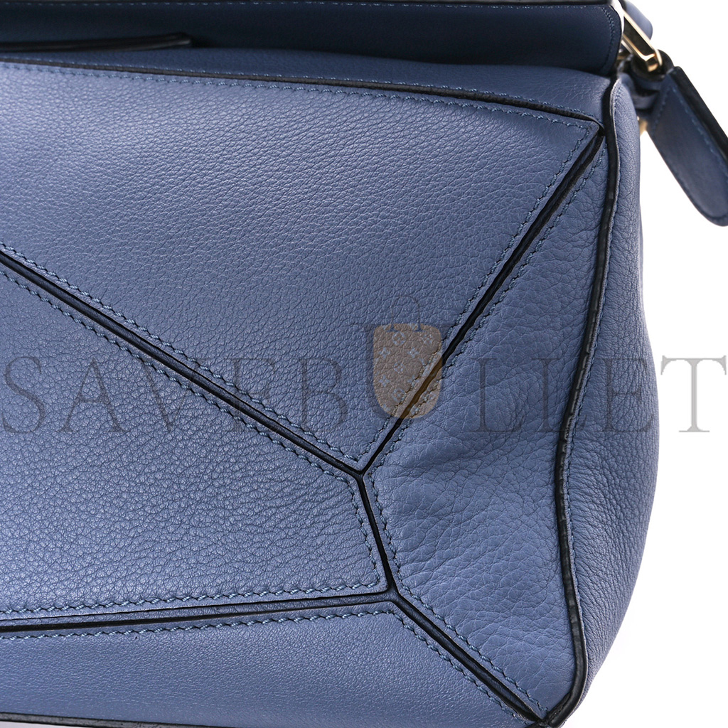 LOEWE CALFSKIN MEDIUM PUZZLE BAG BLUE (29*19.5*14cm)