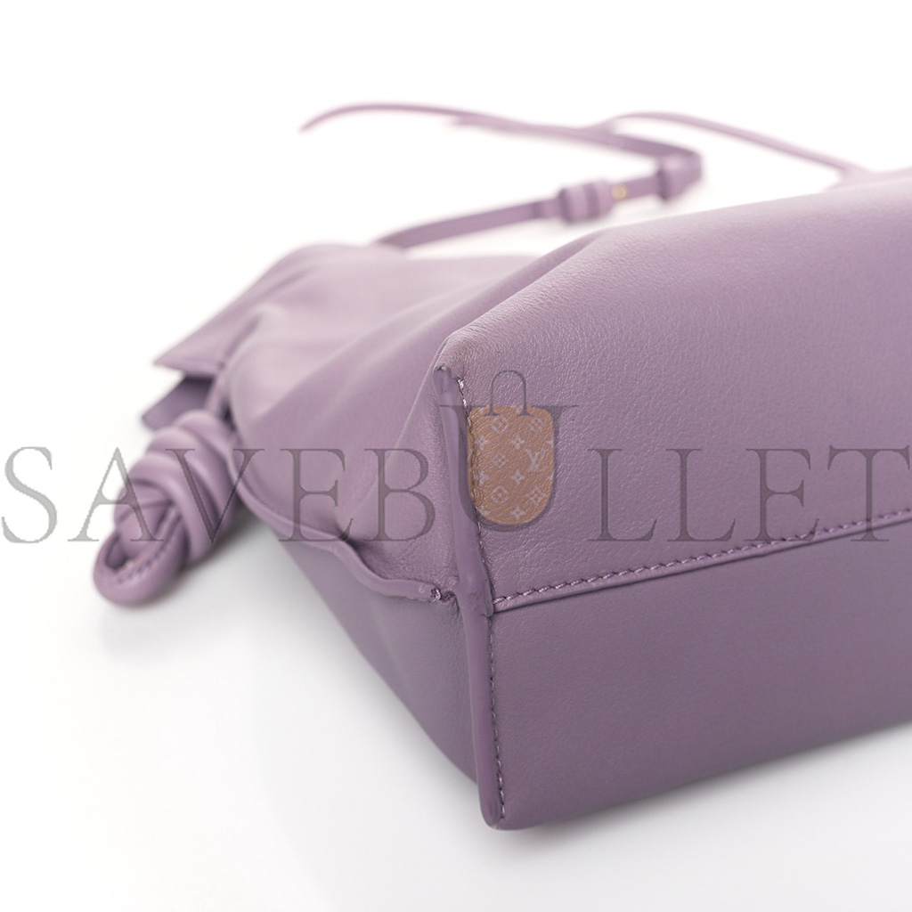 LOEWE NAPPA FLAMENCO KNOT CLUTCH PALE AUBERGINE GLAZE (22*18*7cm)