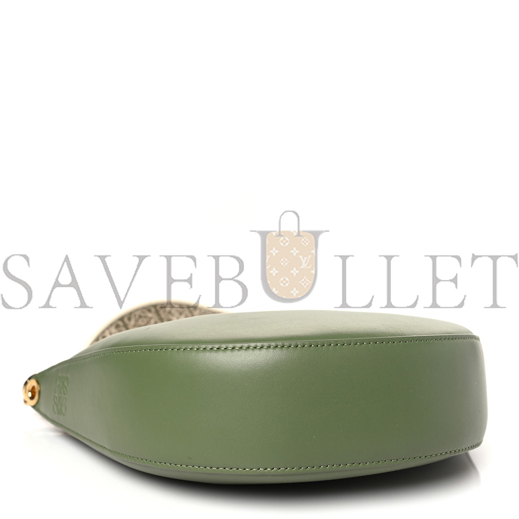 LOEWE SATIN CALFSKIN JACQUARD SMALL LUNA BAG AVOCADO GREEN (20*14*6cm)