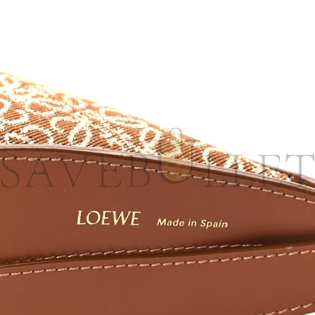 LOEWE  JACQUARD ANAGRAM CLALFSKIN LUNA BAG TAN (26*17*8cm)