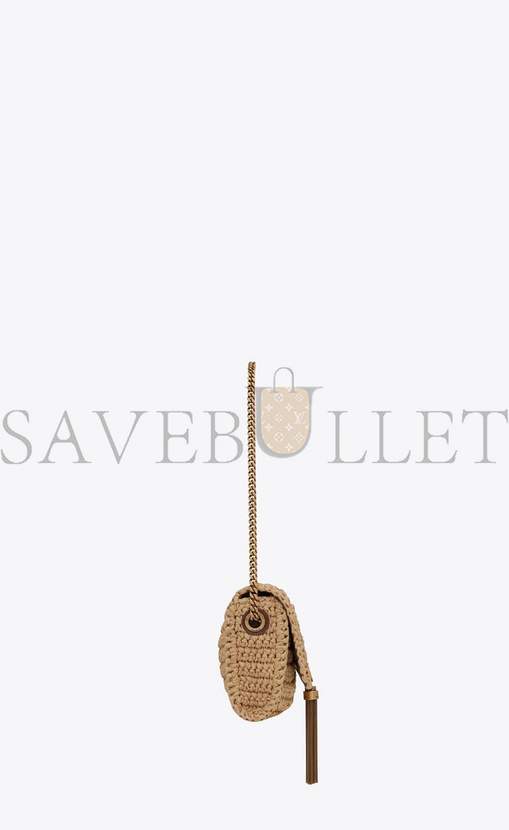 YSL KATE 99 CHAIN BAG WITH TASSEL IN RAFFIA 604276GG6AW7072 (26*13.5*4.5cm)