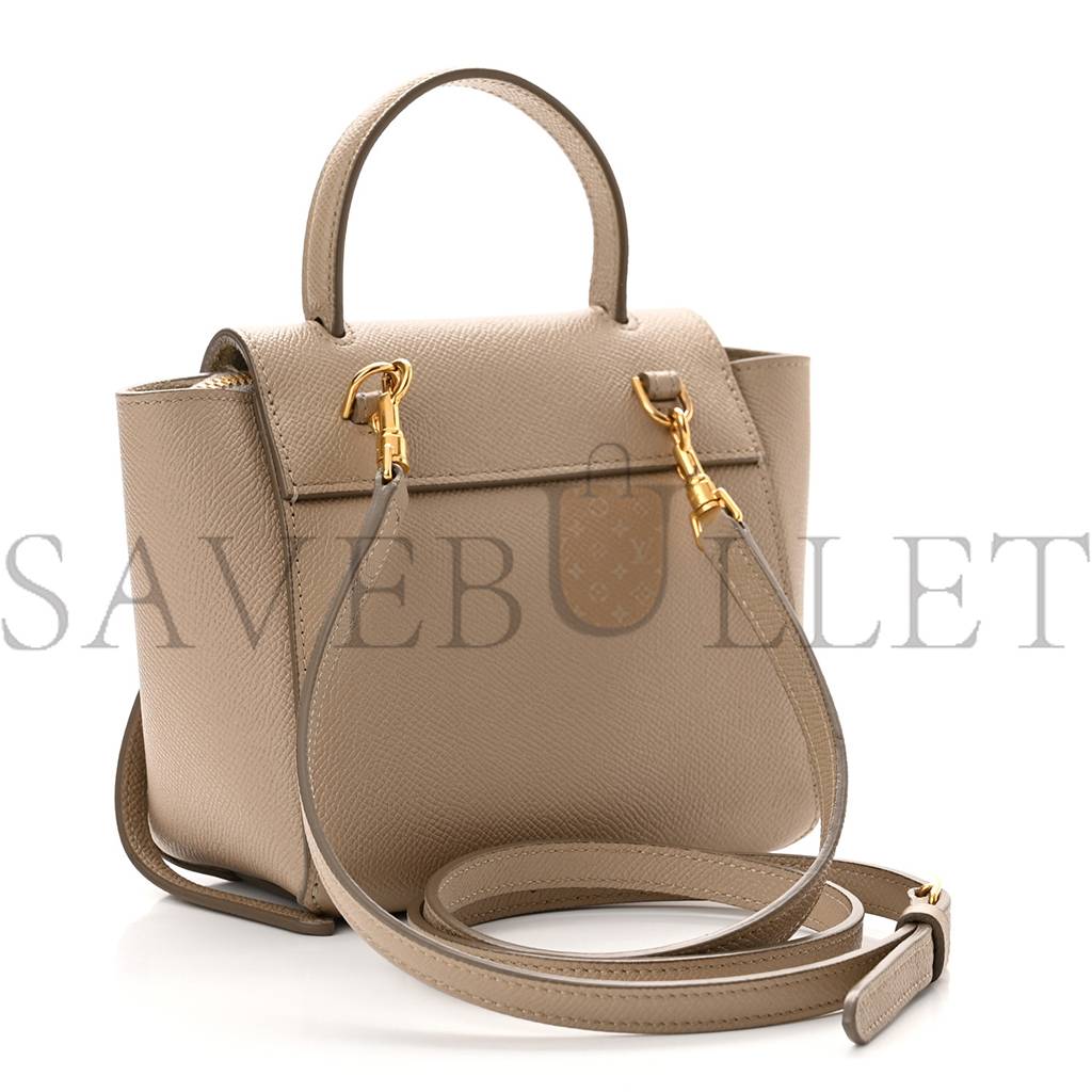 CELINE GRAINED CALFSKIN NANO BELT BAG LIGHT TAUPE (20*18*10cm)