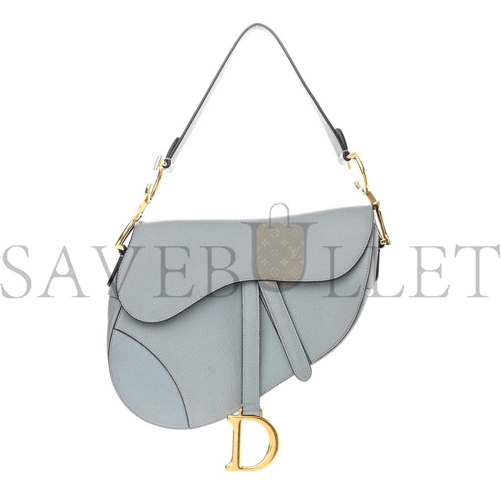 DIOR GRAINED CALFSKIN SADDLE BAG GREY STONE (24*23*5.7cm)