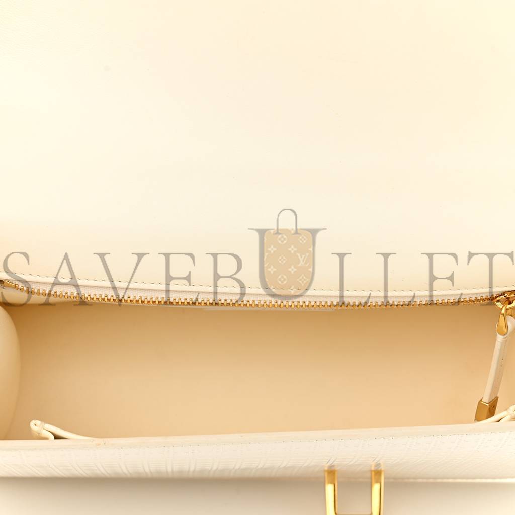 DIOR PATENT MICRO-CANNAGE 30 MONTAIGNE CHAIN FLAP BAG WHITE (25*15*8.3cm)